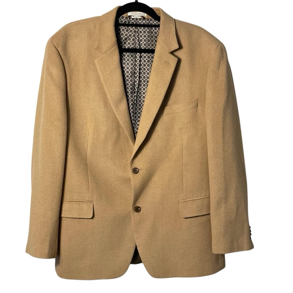 Michael Kors Men’s Tan 100% Camel Hair 2 Button Blazer Jacket Sz 44R